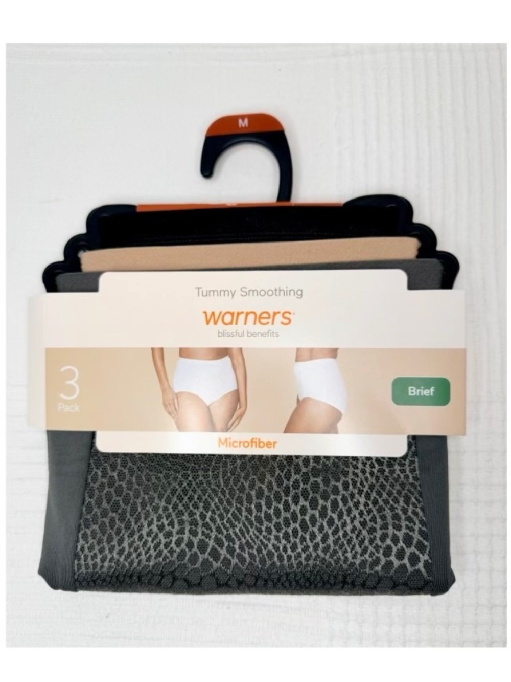 Warners, Blissful Benefits Tummy-Smoothing Comfort Microfiber Brief 3-Pack, M